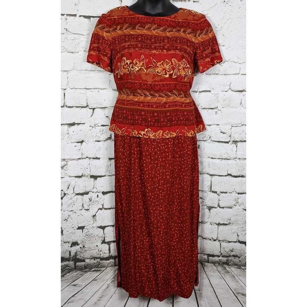 VINTAGE SCARLETT Cottage Core Coastal Grandma Maxi/Midi Tie-Back Dress Size *M/L